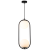 Zwisowa lampa COSTA DUO DP0002-2 black Step szkło metal ramka czarna