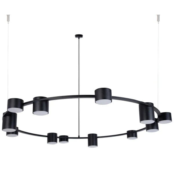 Żyrandol do jadalni okrąg Kodo 12 41339 nad stół downlight czarny