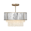 Lampa wisząca półplafon QN-REVERIE-4P-CPG crystal szara złota