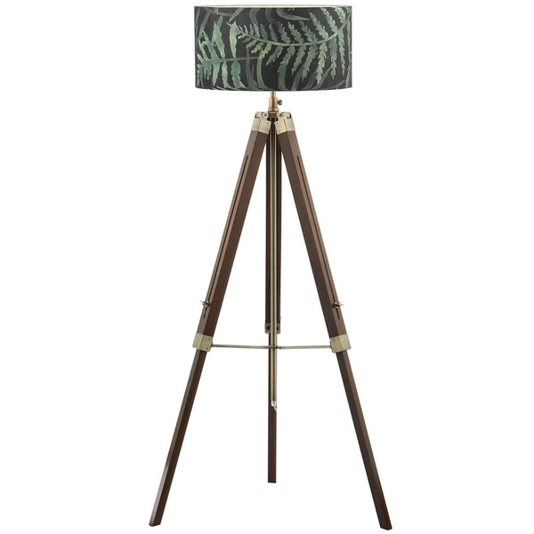 Podłogowa lampa drewniana Easel EAS4947+BAM8655 Dar Lighting abażur zielony brąz wenge