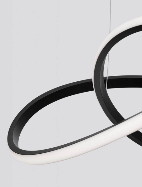 Ledowy żyrandol CHIAPAS LE42835 wstęga LED 28W 3000K czarna biała