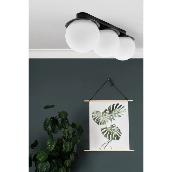 Okrągła lampa nasufitowa Kuul KLB320S0 potrójna IP44 biała czarna