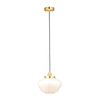 Wisząca lampa do salonu Camberley 97692 szklana mosiądz biały