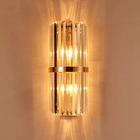 Ścienna lampa glamour CGSCONCELUX Copel kinkiet przezroczysty mosiądz