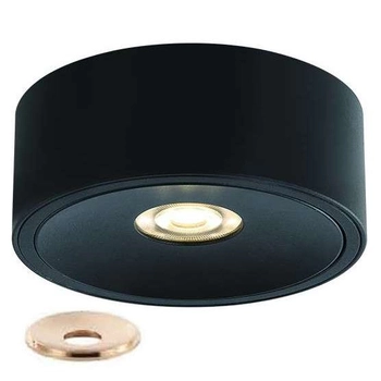 Podtynkowa LAMPA sufitowa Neo Slim Nero KG + Ufo Gold Orlicki Design okrągła OPRAWA wpuszczana metalowa czarna złota