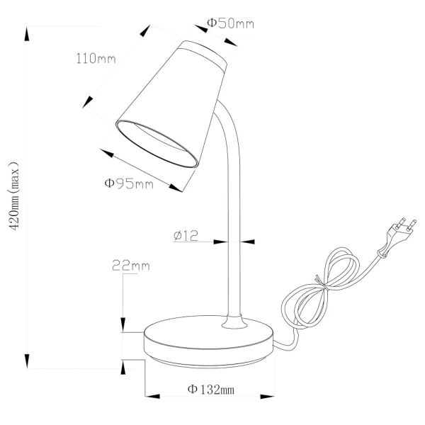 Lampka biurkowa z wtyczką CHICO ML1442 LED 4,5W 4000K biała