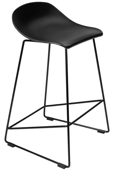 Krzesło barowe ROLF PC-148A czarne 66 cm - polipropylen
