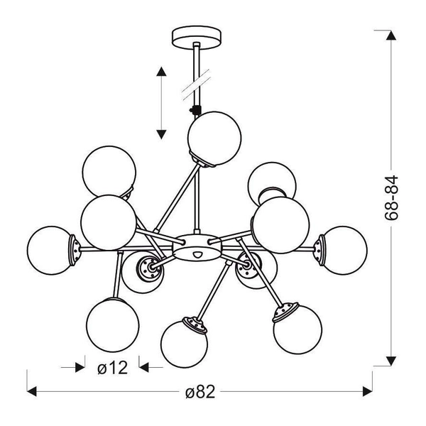 Lampa wisząca BEST 30-64806 szklana molekuły kule balls przezroczyste
