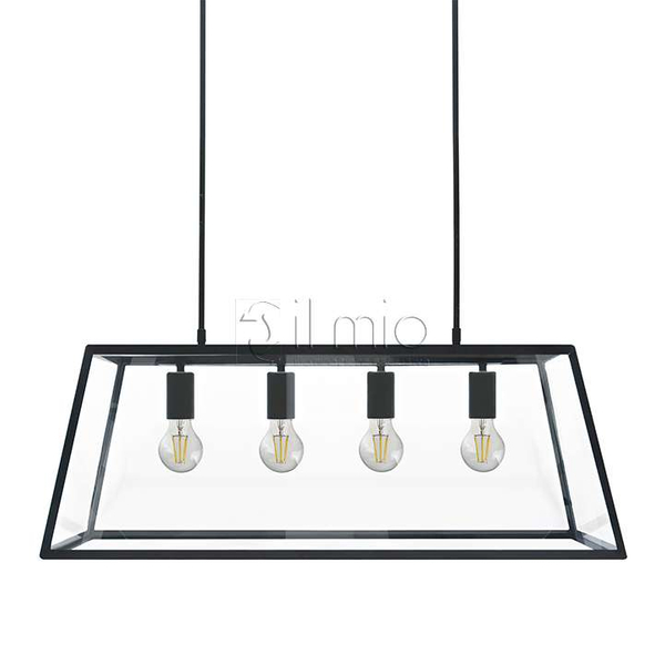 Loftowa LAMPA wisząca FINLAND 305503 IL MIO szklana OPRAWA retro zwis klatka czarna