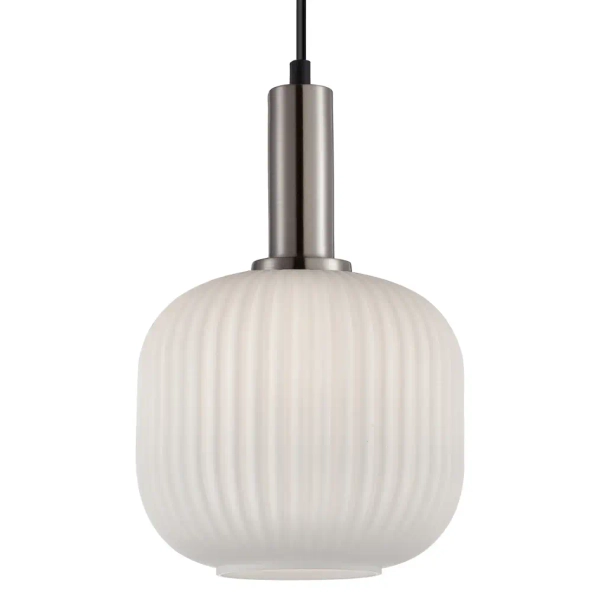 Potrójna lampa wisząca Penzi PND-31981-3S-SC-WH szklana biała srebrna