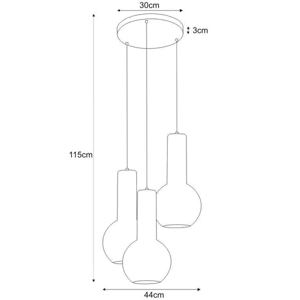 Industrialna LAMPA wisząca Arvi K-4522 Kaja metalowa OPRAWA druciany ZWIS kaskada czarna złota
