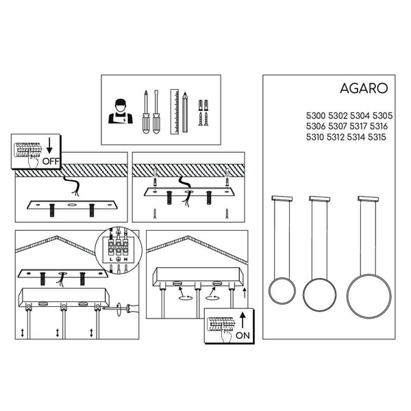 Regulowana lampa wisząca Agaro 5305 Shilo LED 17,8W 4000K koło złota