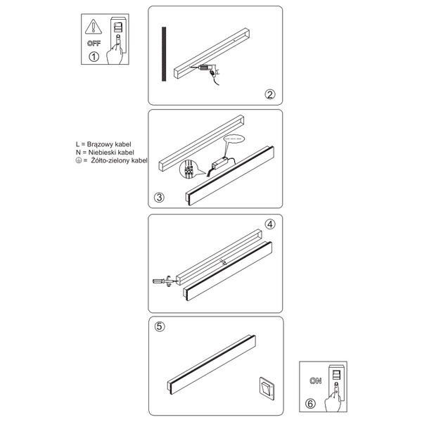 Kinkiet ścienny belka Bodo LP-789/1W 40 BK LED 12W 3000-6000K IP54 czarny
