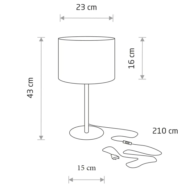 Stołowa lampa tkaninowa HOTEL MOOD 11786 z abażurem szara chrom