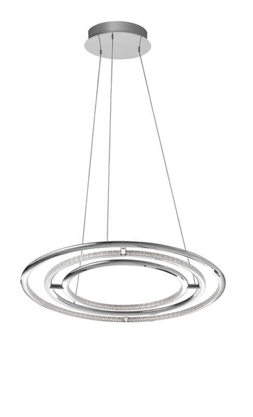 Futurystyczna lampa wisząca Lanus do salonu LED 55W 3000K srebrna