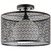 Lampa sufitowa VEN N2100/1H ażurowa kula szklana czarna biała