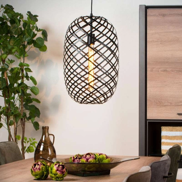 LAMPA wisząca WOLFRAM 21417/32/30 Lucide loftowa OPRAWA metalowy ZWIS druciany czarny