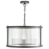 Ryflowana wisząca lampa Bianka BIA0322 do jadalni na łańcuchu czarny