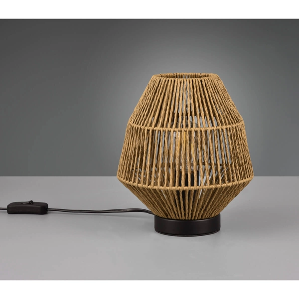 Lampka stołowa Miki R51101026 RL Light pleciona do sypialni brązowa