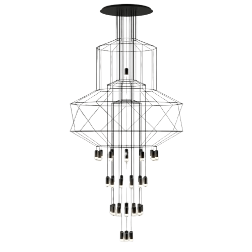 Lampa wisząca Linea XT100-43P-XL Step industrialna geometryczna tuba czarna