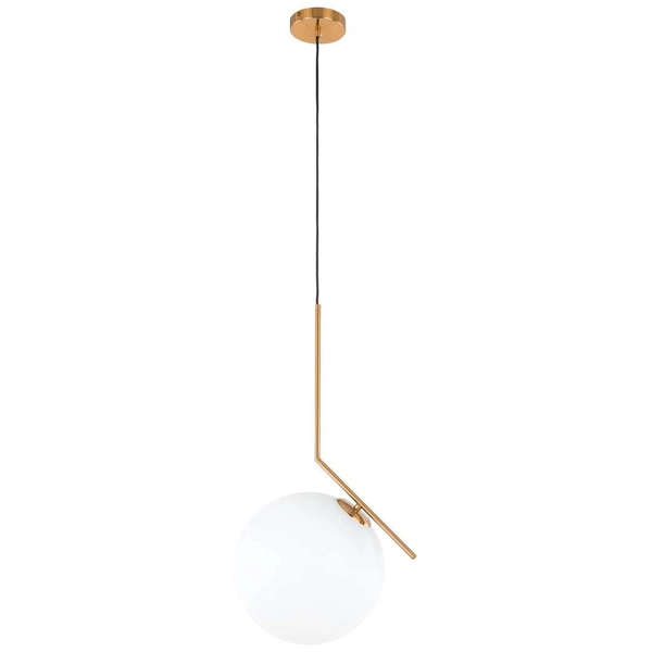 LAMPA wisząca CONDI MDM-7475/1-L-G MDECO modernistyczna OPRAWA szklany ZWIS kula ball mosiądz biała