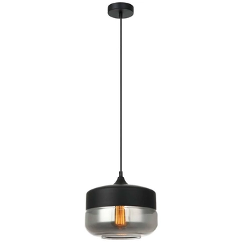 LAMPA wisząca MOLINA MDM-2380/1 BK+SG Italux skandynawska OPRAWA szklany ZWIS czarny przydymiony