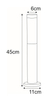 Lampa ogrodowa tuba Anica K-LP231-450 wąska metalowa chrom 