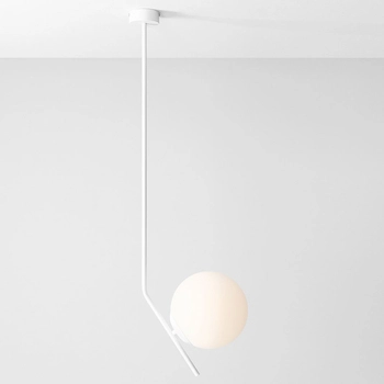 Szklana LAMPA sufitowa GALLIA 1095PL_G_L Aldex kula biała do salonu