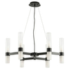 Żyrandol do jadalni Candela DN1505-6 black Step wielopunktowy tuby czarny