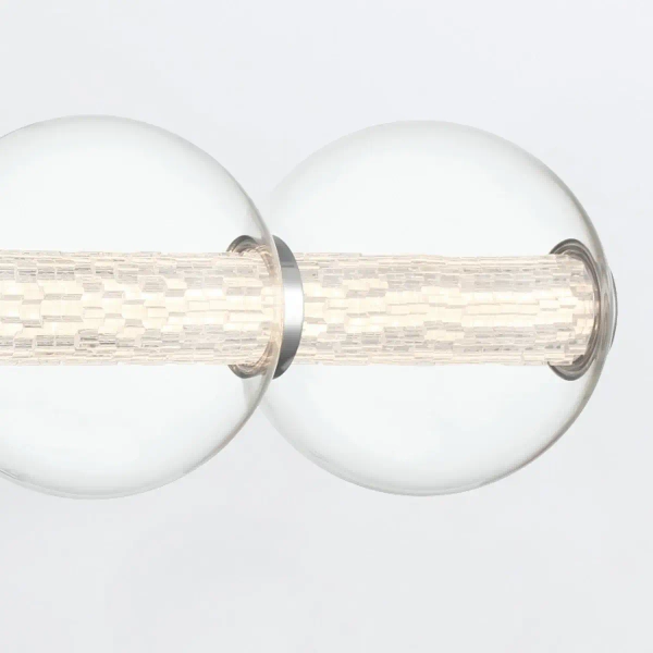 Szklany kinkiet Atomo QN-ATOMO-4W-PC LED 18,5W 3000K IP44 kule srebrny