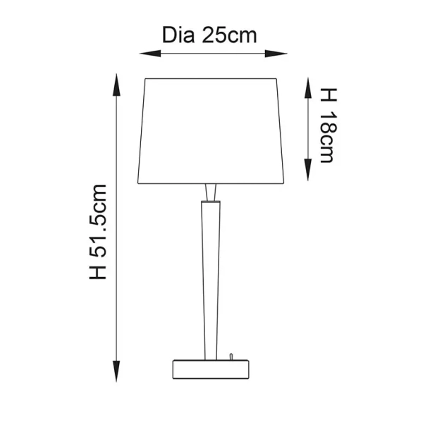 Abażurowa lampa stołowa Syon 72175 z wtyczką na stolik nikiel