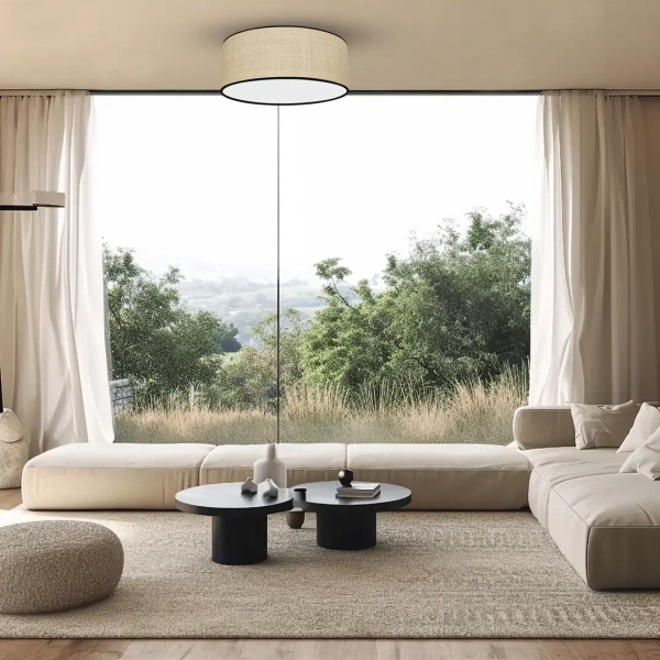 Naturalna lampa sufitowa MARSHALL MLP71067 do salonu rattan biały