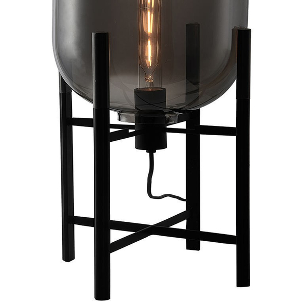 Szklana LAMPA stołowa MAVERSA FL-82321-1A-S Italux loft biurkowa przydymiona