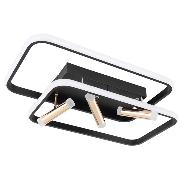 Prostokątna LAMPA sufitowa COCO 67301D1 Globo metalowe ramki LED 55W 2700K - 6000K złote