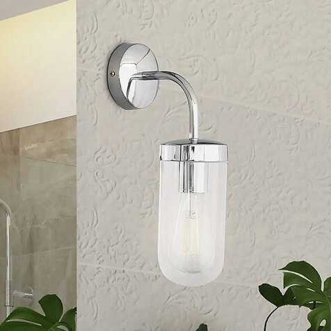 Łazienkowy kinkiet szklany Yago nowoczesny przezroczysty chrom