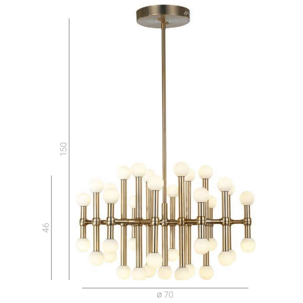 Wisząca LAMPA industrialna GIOVANNA MX16009008-37A B Italux loftowa OPRAWA metalowy ZWIS LED 94,2W 3000K pręty brąz