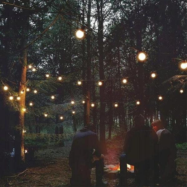 Dekoracyjny przewód świetlny na zewnątrz 15szt 15m IP44 czarny