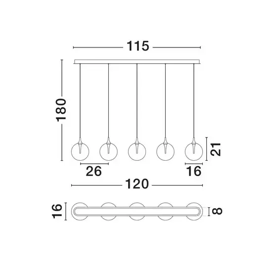 Wielopunktowa lampa wisząca LURVELA LE45135 LED 20W 3000K kule złote