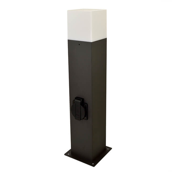 Stojąca LAMPA ogrodowa NEW YORK 307323 Polux zewnętrzna OPRAWA metalowy słupek outdoor IP44 grafitowy biały