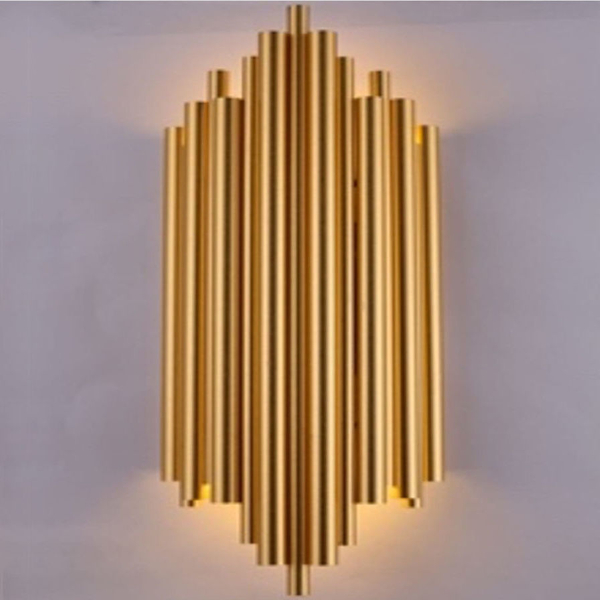 Metalowa lampa ścienna CGZONW Copel salonowy kinkiet tuby złote matowe