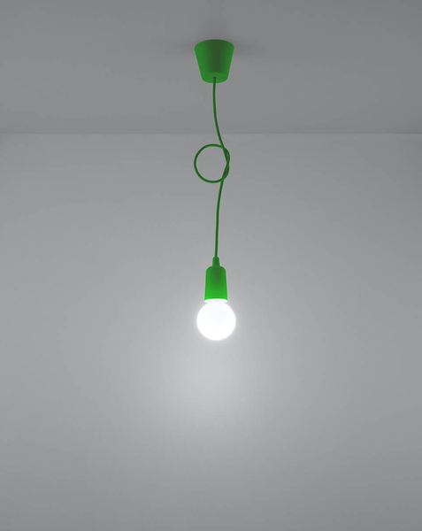 LAMPA wisząca SL.0581 przewód OPRAWKA na żarówkę zwis industrialny kabel zielony