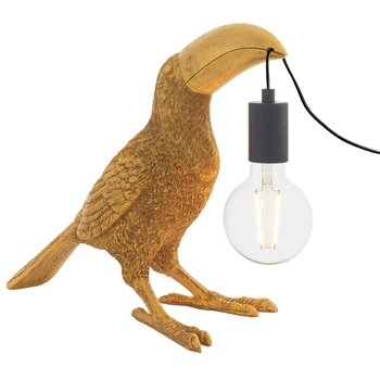 Designerska lampka nocna L&-195077 Light& ptak złota czarna