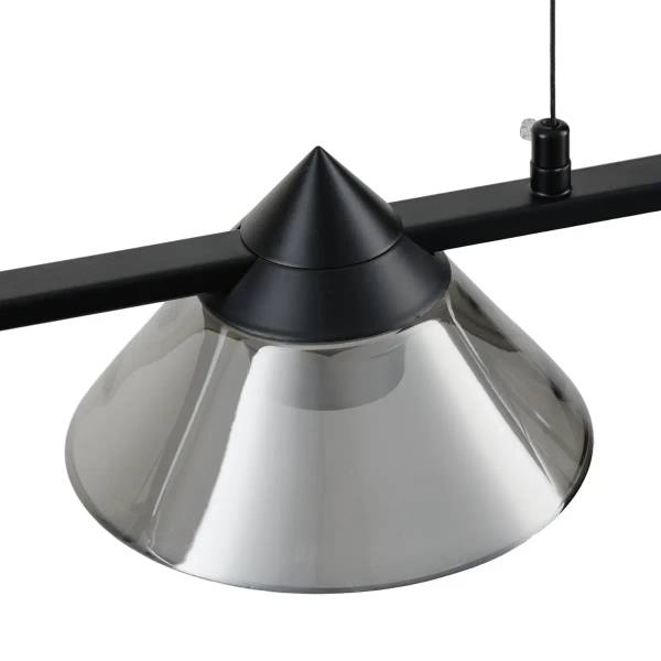 Lampa wisząca geometryczna BLAKE ST-MD1026 czarna szklana metalowa LED 24W 3000K nad stół