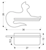 Dekoracyjna lampa ścienna CAT 21-75642 kot LED 5W 4000K półka czarna drewno