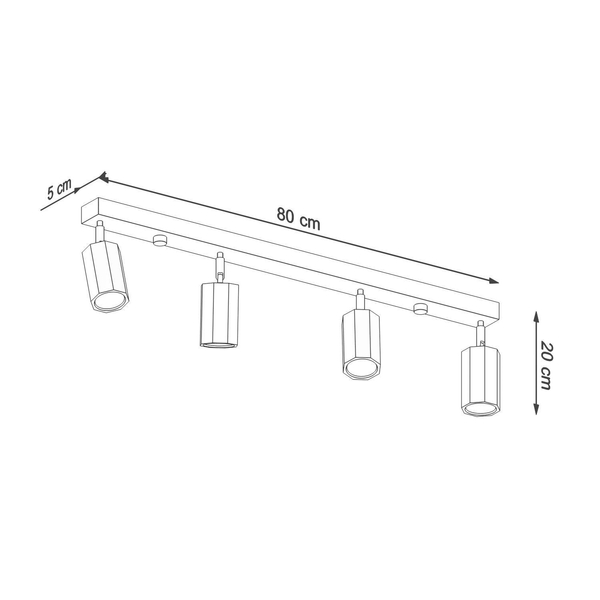 Regulowana lampa sufitowa SL.1031 drewniane spoty do holu