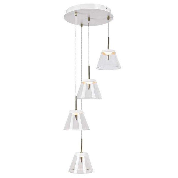 LAMPA wisząca AVIANA 5032 Rabalux skandynawska OPRAWA szklana LED 24W 4000K zwis loftowy biały przezroczysty