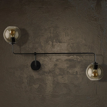 2-płomienny kinkiet skandynawski Monaco 9362 pokojowy czarny