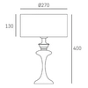 Klasyczna LAMPA stołowa ABU DHABI T01413WH Cosmolight abażurowa LAMPKA biurkowa stojąca do przedpokoju biała