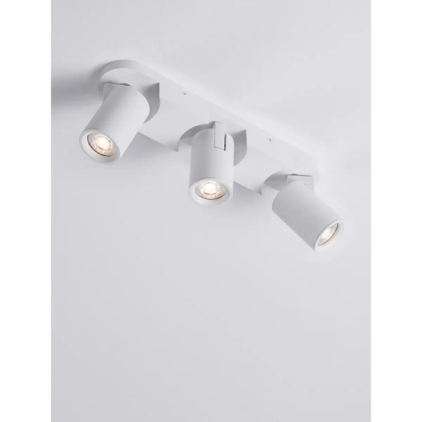 Potrójna lampa sufitowa LUNBIRA LE45661 tubki z regulacją białe