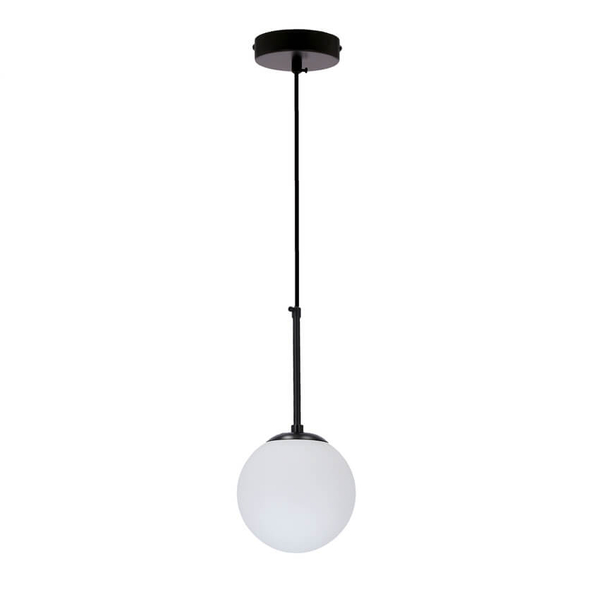 Szklana lampa wisząca Pompei do sypialni czarna biała